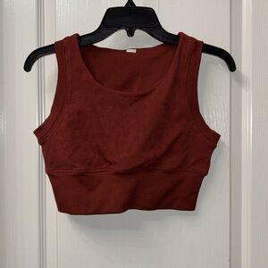 90 Degree By Reflex brand. Rust Red Sleeveless Crop Top